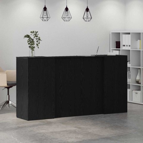  Biurko recepcyjne czarny dąb 200x50x103,5 cm drewno klejone