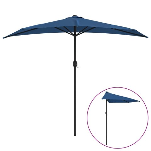  Półparasol balkonowy, aluminium, niebieski, 270x144x222 cm