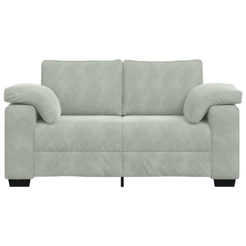  Sofa dwuosobowa Jasnoszara 120 cm Aksamit
