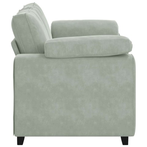  Sofa dwuosobowa Jasnoszara 120 cm Aksamit