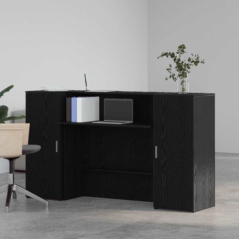  Biurko recepcyjne czarny dąb 180x50x103,5 cm drewno klejone