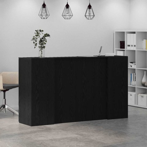  Biurko recepcyjne czarny dąb 180x50x103,5 cm drewno klejone
