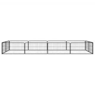  Kojec dla psa, 12 panele, czarny, 100x50 cm, stal