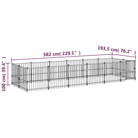  Kojec zewnętrzny dla psa, stalowy, 11,26 m²