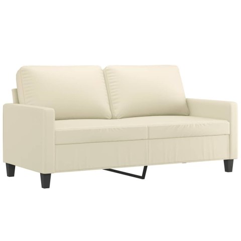  2-osobowa sofa, kremowy, 140 cm, sztuczna skóra