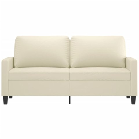  2-osobowa sofa, kremowy, 140 cm, sztuczna skóra