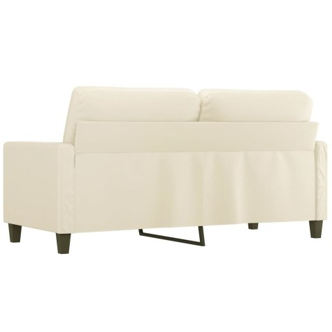  2-osobowa sofa, kremowy, 140 cm, sztuczna skóra