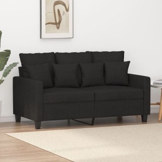  Sofa 2-osobowa, czarna, 120 cm, tapicerowana tkaniną