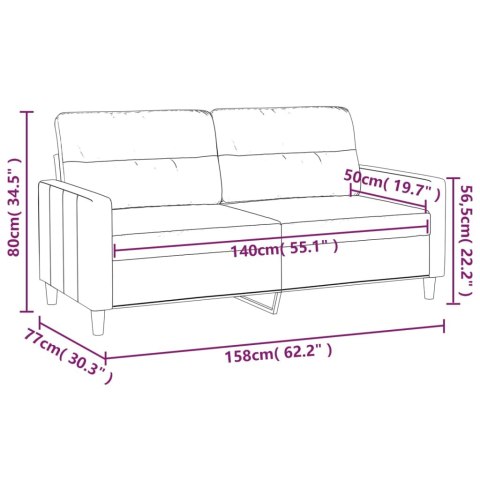  Sofa 2-osobowa, kolor taupe, 140 cm, tapicerowana tkaniną