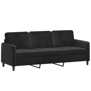  Sofa 3-osobowa, czarny, 180 cm, tapicerowana aksamitem