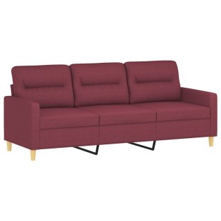  Sofa 3-osobowa, winna czerwień, 180 cm,tapicerowana tkaniną