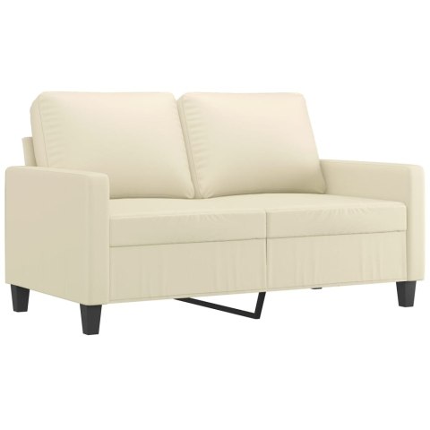  2-osobowa sofa, kremowy, 120 cm, sztuczna skóra