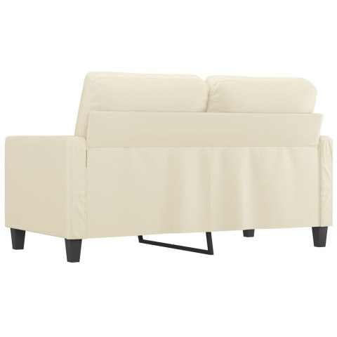  2-osobowa sofa, kremowy, 120 cm, sztuczna skóra