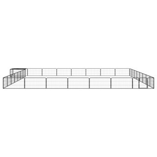  Kojec dla psa, 32 panele, czarny, 100x50 cm, stal