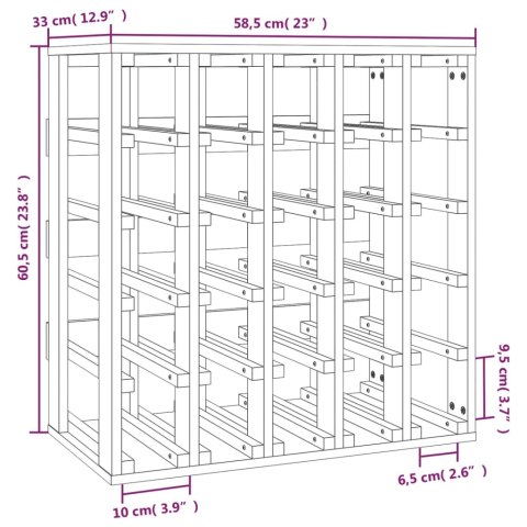  Stojak na wino, 58,5x33x60,5 cm, lite drewno sosnowe