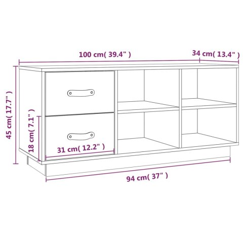  Szafka na buty, 100x34x45 cm, lite drewno sosnowe