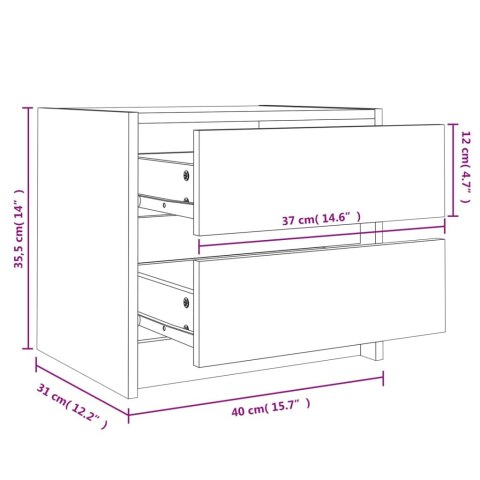  Szafka nocna, 40x31x35,5 cm, lite drewno sosnowe