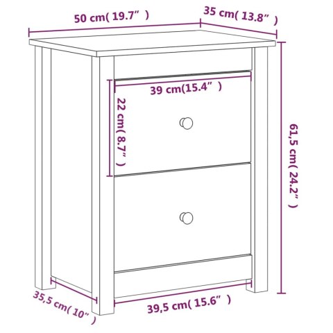  Szafka nocna, 50x35x61,5 cm, lite drewno sosnowe