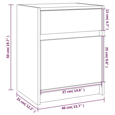  Szafki nocne, 2 szt., 40x31x50 cm, lite drewno sosnowe