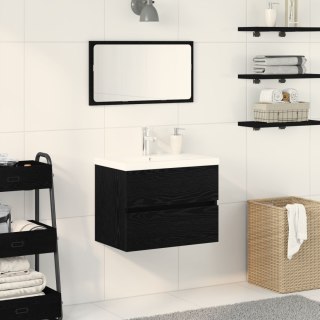 Szafka pod umywalkę  z wbudowaną misą Czarny dąb Materiał drewnopochodny, Szafka pod umywalkę  Czarny dąb 60x38.5x45