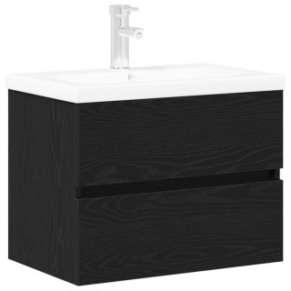 Szafka pod umywalkę  z wbudowaną misą Czarny dąb Materiał drewnopochodny, Szafka pod umywalkę  Czarny dąb 60x38.5x45