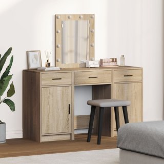 Zestaw toaletki 3-częściowy z LED Sonoma Oak z płyty wiórowej