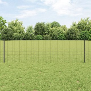  Ogrodzenie Euro Zestaw 3 Szary metal z PVC 50 x 0.6 m Trwałe