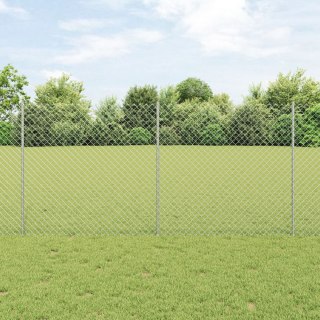  Ogrodzenie łańcuchowe z 20 słupkami U Srebrny 1.2x10 m Stal