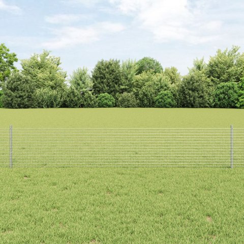  Ogrodzenie spawane z 5 słupkami U Srebrne 0.4x10 m Stal