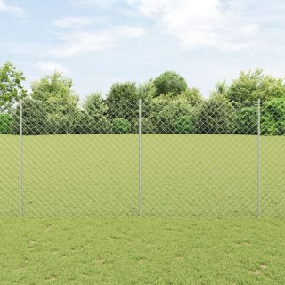  Ogrodzenie z 20 srebrnymi słupkami 1.5x10 m stal