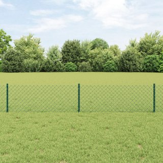  Ogrodzenie z 22 słupkami U Zielone 0,4x25 m Stal