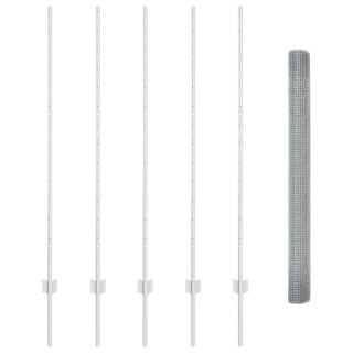  Ogrodzenie z drutu spawanego z 10 słupkami Srebrnym 1.4x10 m Stal
