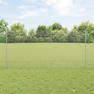  Ogrodzenie z drutu spawanego z 10 słupkami U Srebrne 1,2x10 m Stal