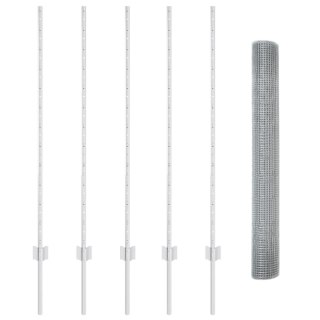  Ogrodzenie z drutu spawanego z 10 słupkami U Srebrne 1,2x10 m Stal