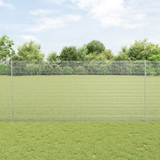  Ogrodzenie z drutu spawanego z 10 słupkami srebrnymi 1.4x10 m stal