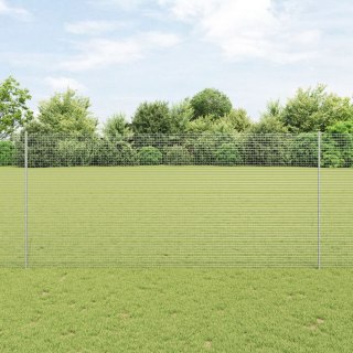  Ogrodzenie z drutu spawanego z 10 słupkami srebrnymi 1.4x10 m stal