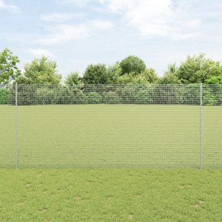  Ogrodzenie z drutu spawanego z 10 słupkami srebrnymi 1.4x10 m ze stali