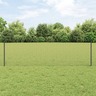  Ogrodzenie z drutu spawanego z 11 słupkami Szary 0,6x25 m Stal