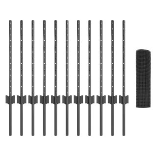  Ogrodzenie z drutu spawanego z 11 słupkami Szary 0,6x25 m Stal
