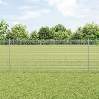  Ogrodzenie z drutu spawanego z 22 słupkami Srebrne 1x25 m Stal