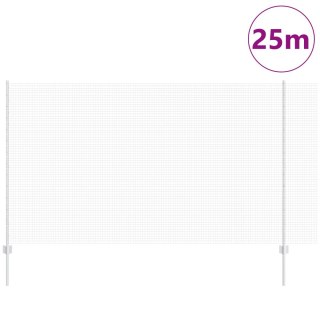  Ogrodzenie z drutu spawanego z 22 słupkami srebrnymi 1.4x25 m stalowe
