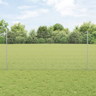  Ogrodzenie z drutu spawanego z 44 słupkami Srebrne 1,2x50 m Stal