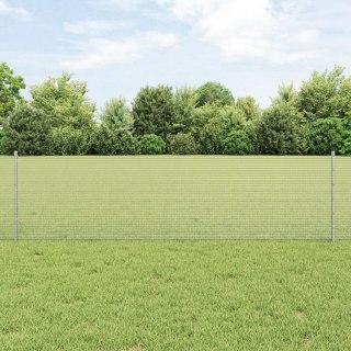  Ogrodzenie z drutu spawanego z 44 słupkami U Srebrne 0.6x100 m Stal