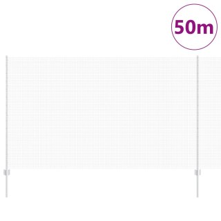  Ogrodzenie z drutu spawanego z 44 słupkami U Srebrne 1.4x50 m Stal