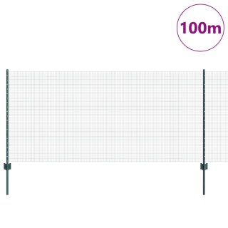  Ogrodzenie z drutu spawanego z 44 słupkami U zielone 1x100 m stalowe