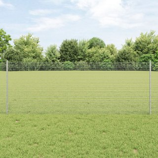  Ogrodzenie z drutu spawanego z 44 słupkami w kolorze srebrnym 0.8x100 m ze stali