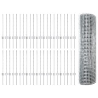  Ogrodzenie z drutu spawanego z 5 słupkami Szary 0.5x100 m Stal