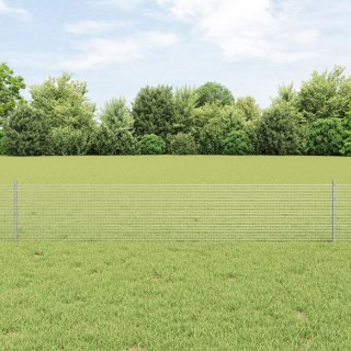  Ogrodzenie z drutu spawanego z 5 słupkami U Srebrne 0.4x10 m Stalowe