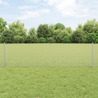  Ogrodzenie z drutu spawanego z 5 słupkami U Srebrne 0.6x10 m Stal