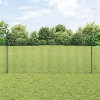  Ogrodzenie z drutu spawanego z 5 słupkami U Zielone 1.2x10 m Stal
